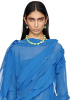 Gohar World Gold & Green Host Baroque Pearl Earrings
