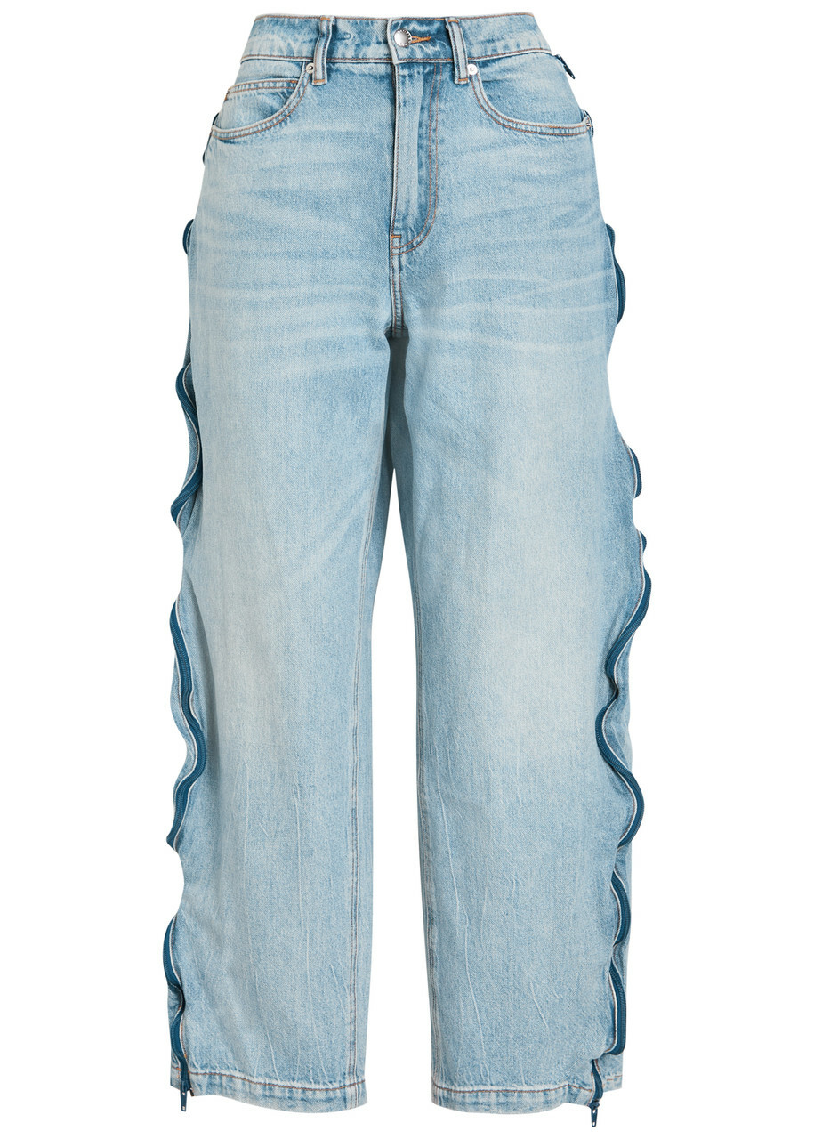 Alexanderwang.t Zip-detail Barrel-leg Jeans Light Blue