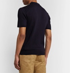 Barena - Slim-Fit Striped Ribbed Virgin Wool Polo Shirt - Blue