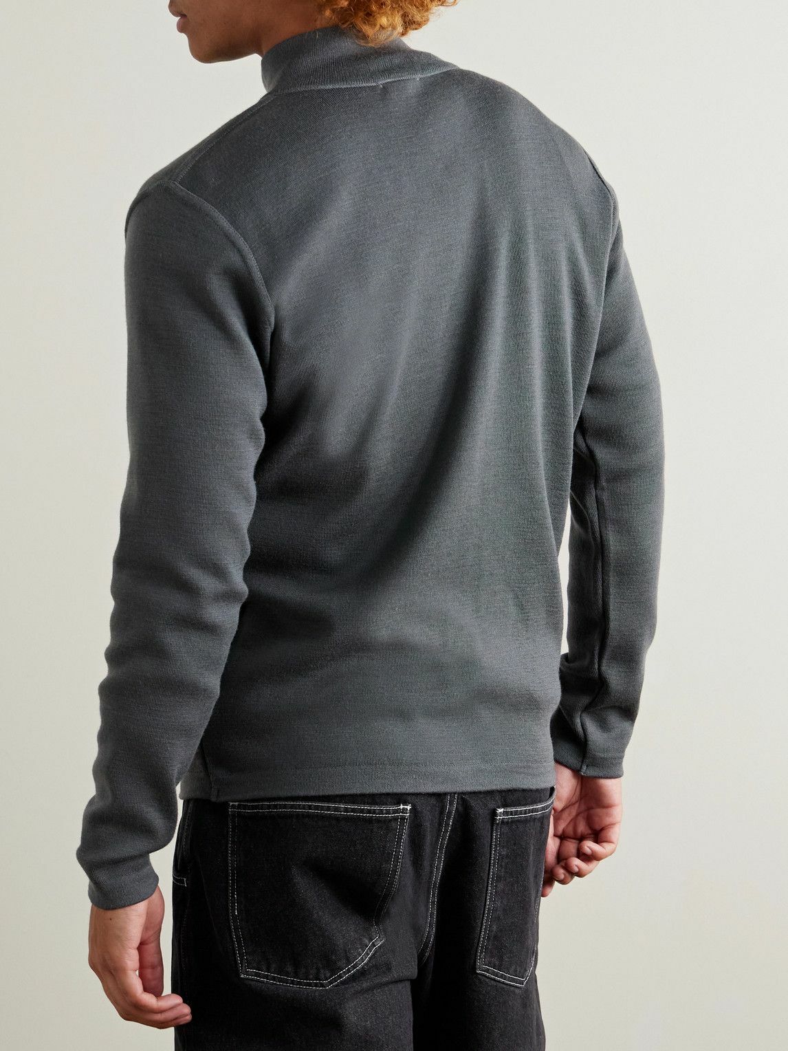 S.N.S Herning - Naval Virgin Wool Zip-Up Cardigan - Gray