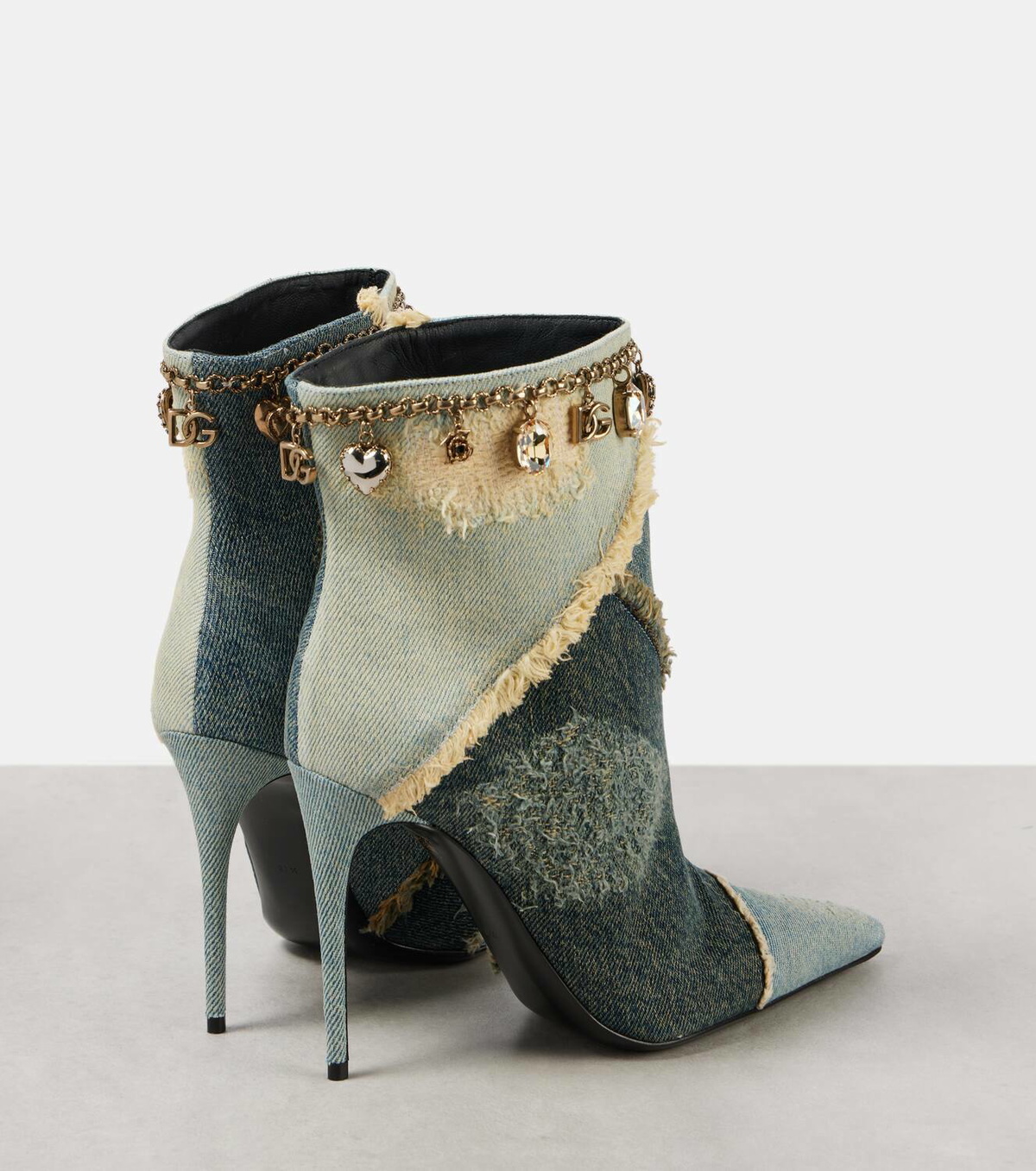 Dolce&Gabbana Embellished denim ankle boots