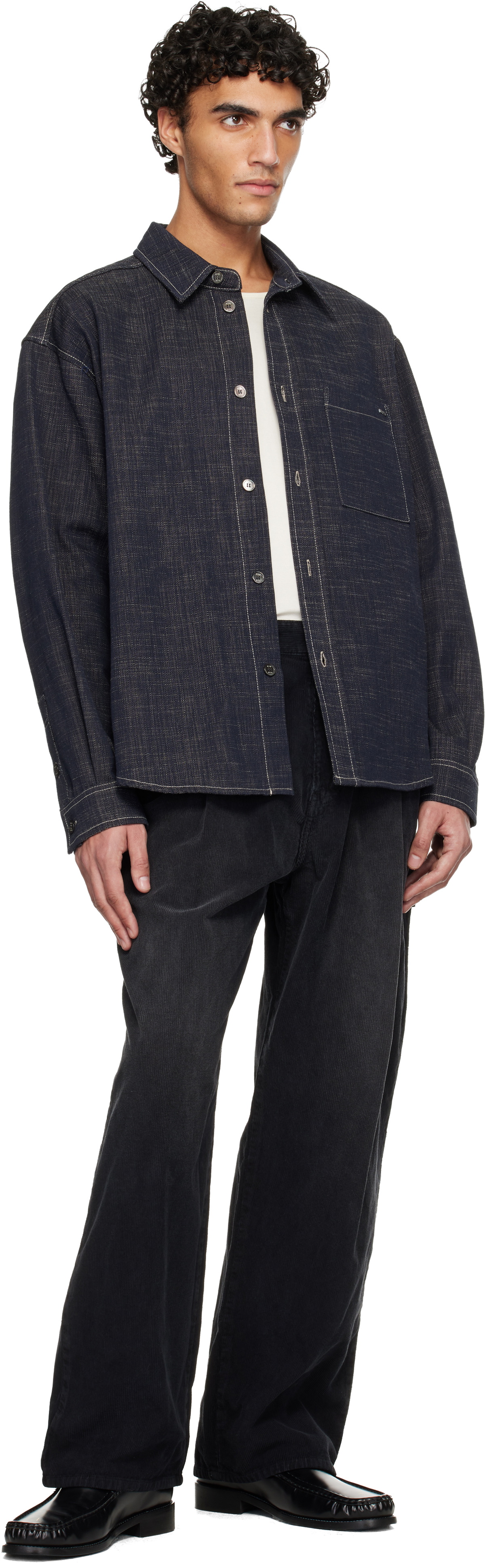 WOOYOUNGMI Black Corduroy Trousers