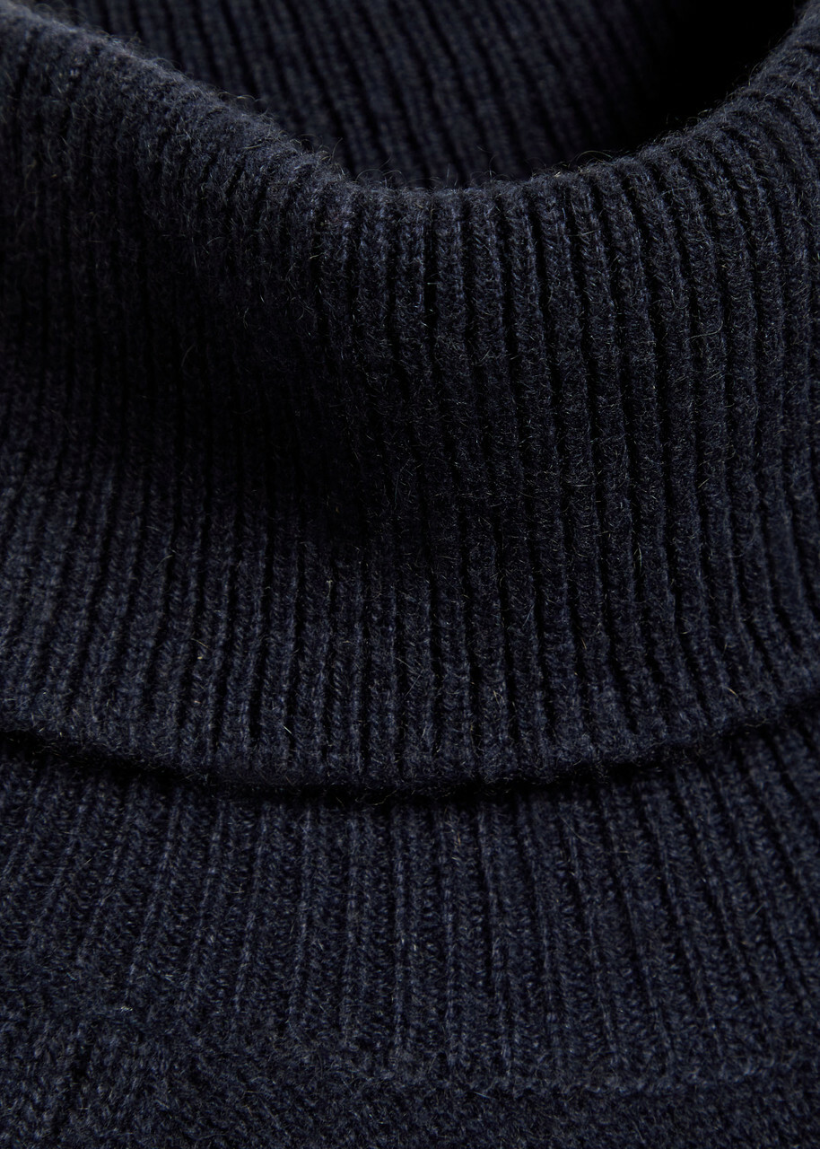 Anine Bing Jackson Roll-neck Cashmere top Dark Blue