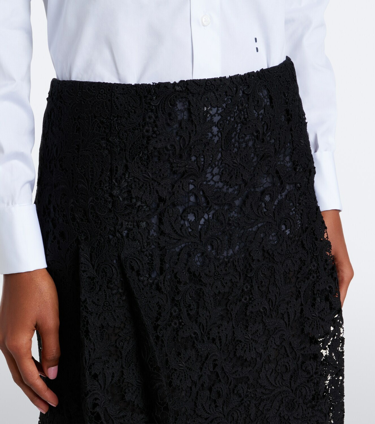 Fendi Silk lace midi skirt