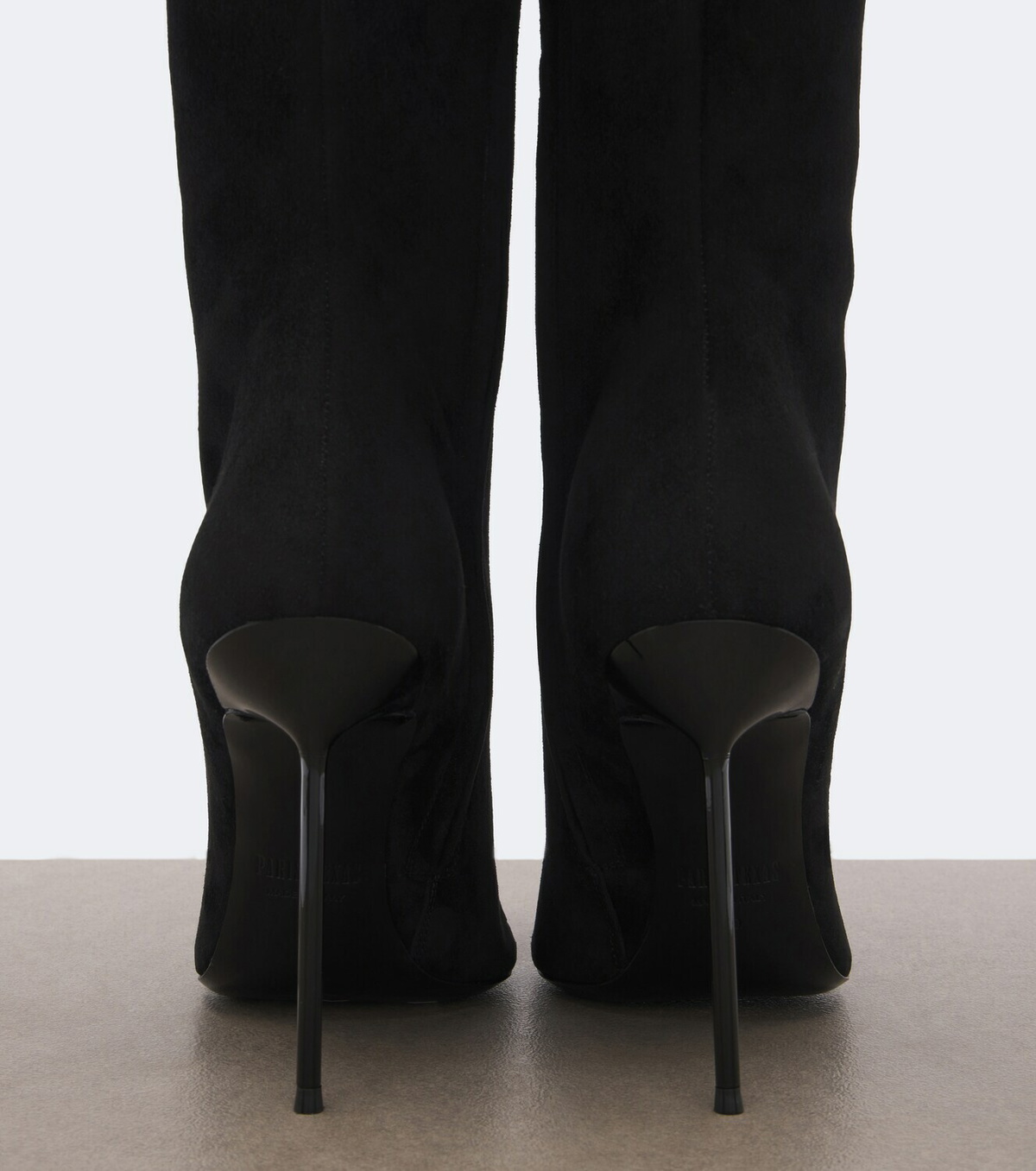 Paris Texas Lidia suede and shearling knee-high boots