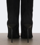 Paris Texas Lidia suede and shearling knee-high boots