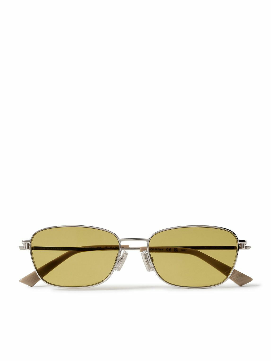Photo: Bottega Veneta - D-Frame Silver-Tone Sunglasses