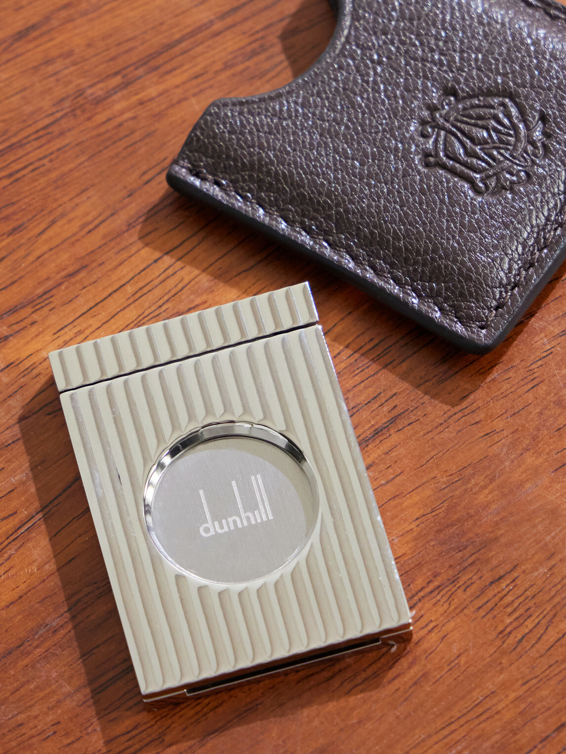 Dunhill - Steel and Leather Cigar Cutter Case - Brown