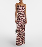 Rabanne Chain-detail floral silk maxi skirt