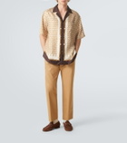 Gucci Bamboo Horsebit woven suede loafers