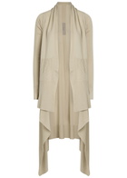 Rick Owens Asymmetric Wool Cardigan Sand