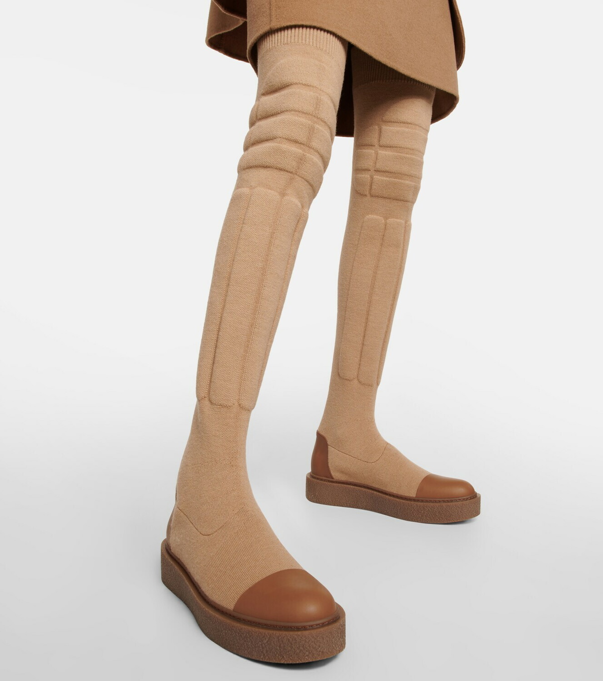 Max Mara - Woolin knit over-the-knee boots Max Mara