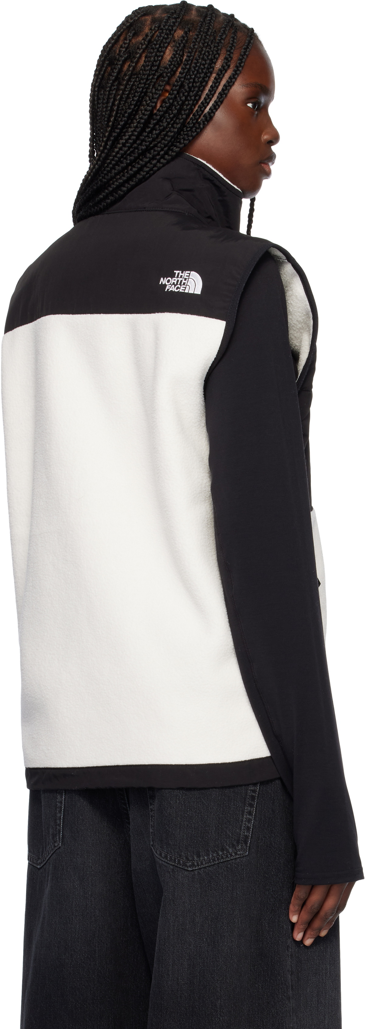 The North Face White & Black Retro Denali Vest