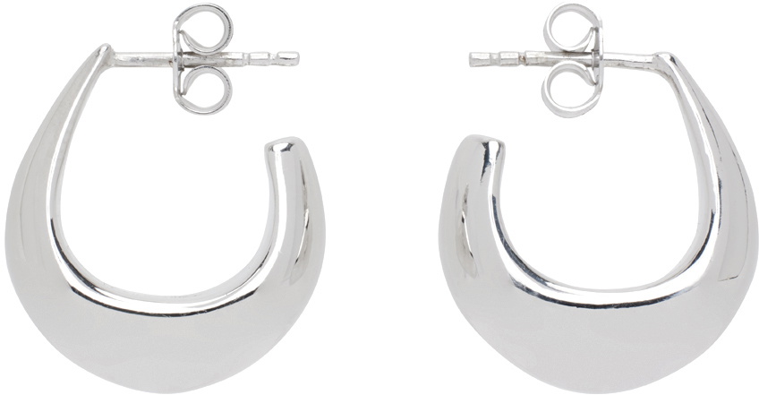 LEMAIRE Silver Curved Mini Drop Earrings Lemaire