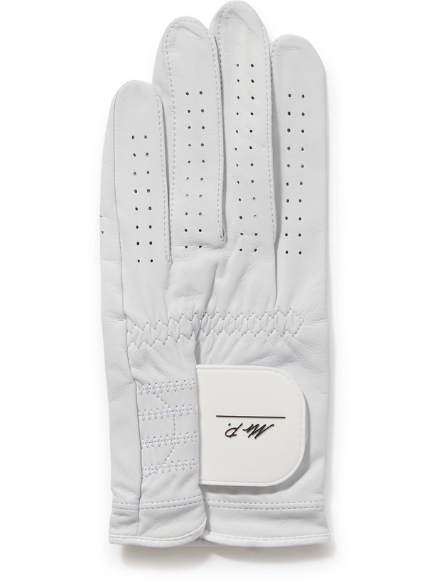 Photo: MR P. - Logo-Detailed Perforated Leather Golf Glove - White - S