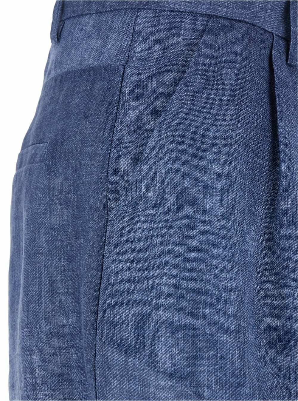 Merci Blue Shorts With Belt Loops And Lightweight Design In Linen Woman