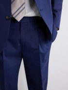 Brunello Cucinelli - Straight-Leg Pleated Cotton-Blend Twill Suit Trousers - Blue