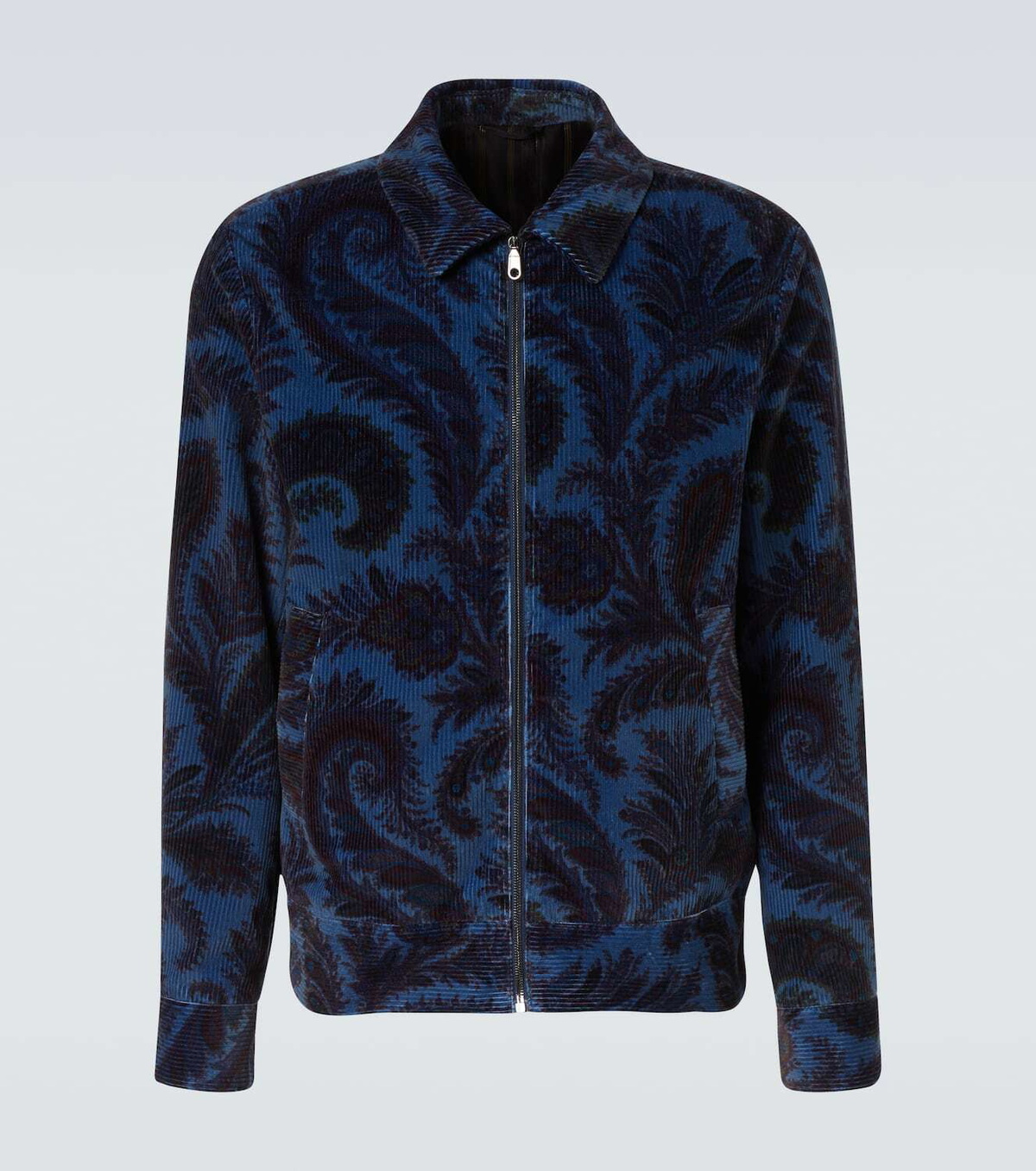Etro Printed cotton velvet jacket