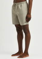 Fred Perry Logo-embroidered Shell Swim Shorts Taupe