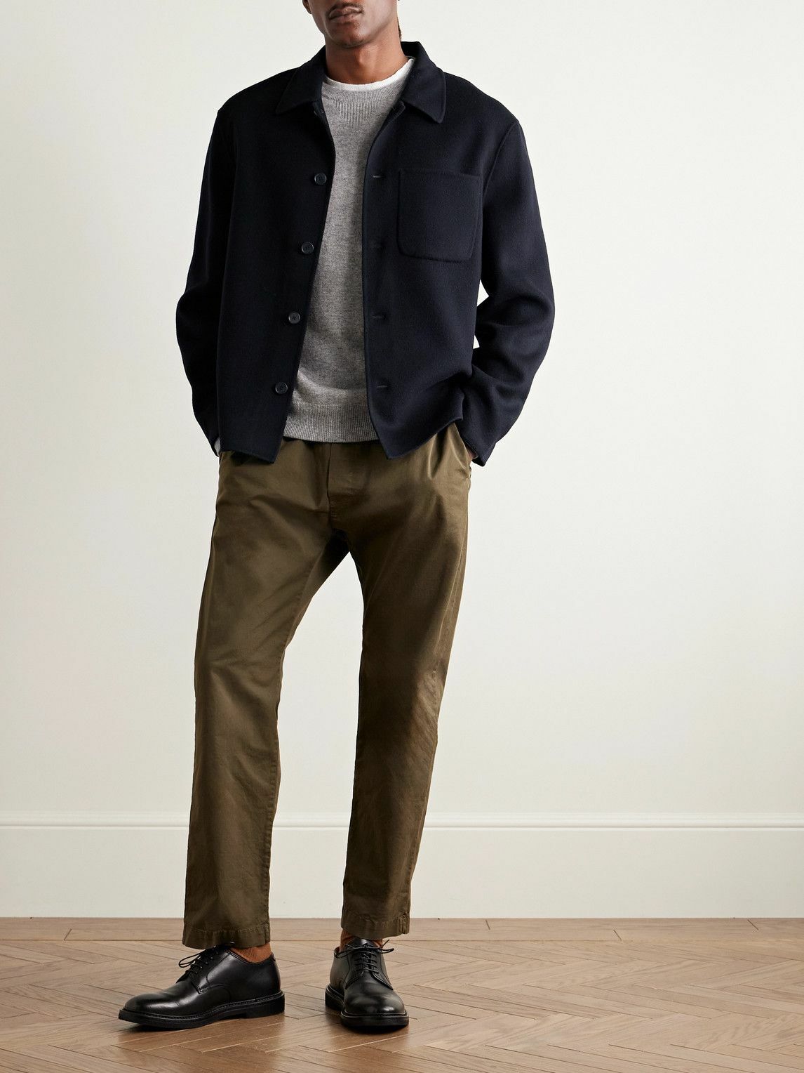 Officine Générale - Hamilton Slim-Fit Wool-Felt Overshirt - Blue