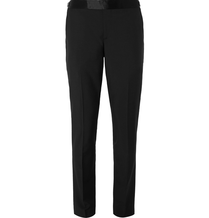 Photo: Paul Smith - Black Soho Slim-Fit Satin-Trimmed Wool and Mohair-Blend Suit Trousers - Black