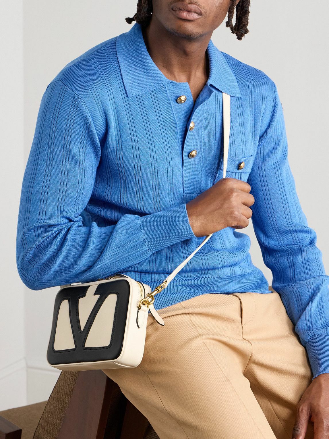 Valentino Garavani - Viva Superstar Two-Tone Leather Messenger Bag