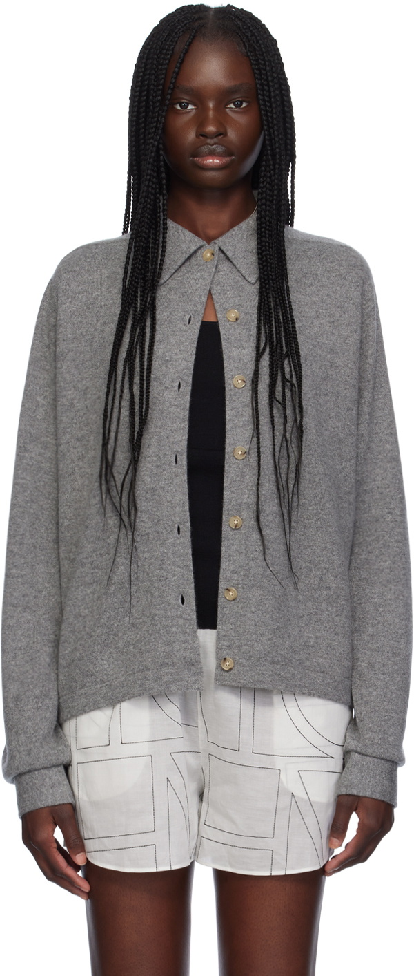 TOTEME Gray Raglan-Sleeve Cardigan