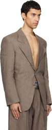 ERL Beige 3 Button Tailored Blazer