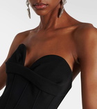 Magda Butrym Draped wool-blend bustier gown