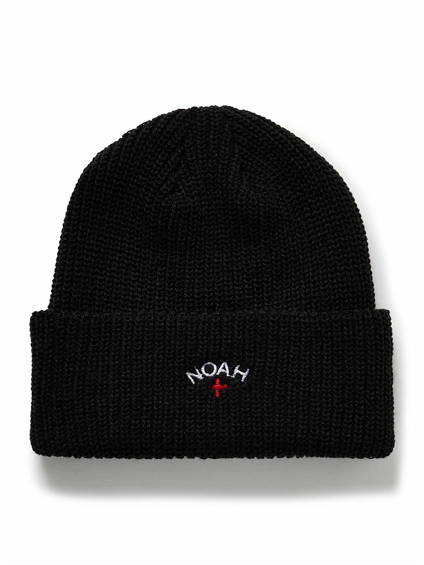 Photo: Noah - Core Logo-Embroidered Ribbed-Knit Beanie