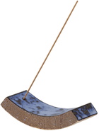 Binu Binu Blue Roof Tile Curve Incense Holder