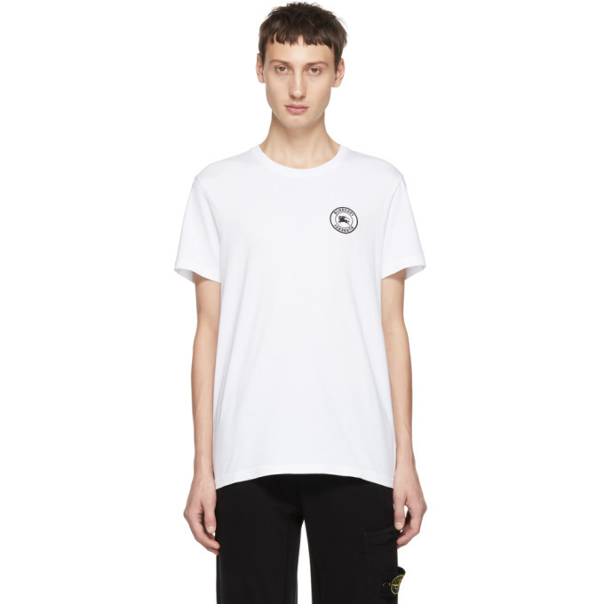 Photo: Burberry White Embroidered Logo T-Shirt