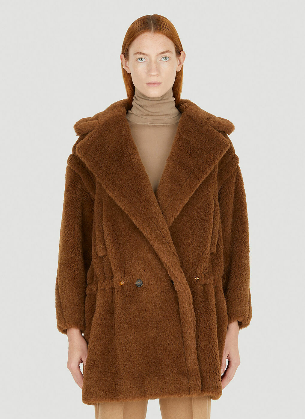 Nebula Double Breasted Coat in Brown Max Mara