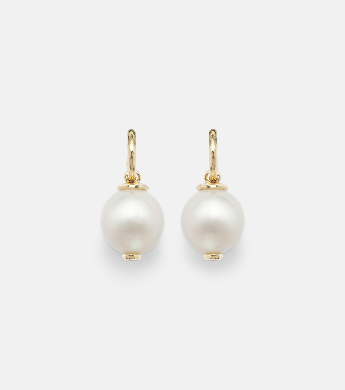Octavia Elizabeth 18kt gold drop earrings with diamonds and pearls