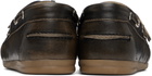 Alohas Brown Rowan Vintage Effect Leather Boat Shoes
