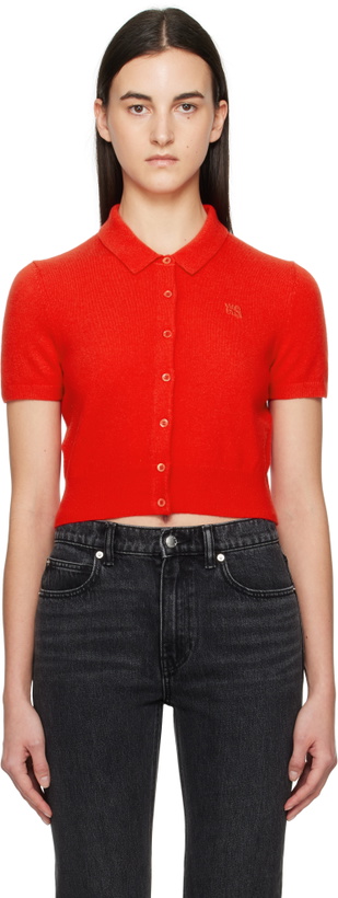 Photo: alexanderwang.t Red Logo Embroidered Cardigan