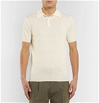 Beams F - Slim-Fit Cotton Polo Shirt - Men - Off-white