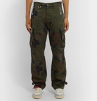 Off-White - Logo-Embellished Camouflage-Print Cotton-Twill Cargo Trousers - Green