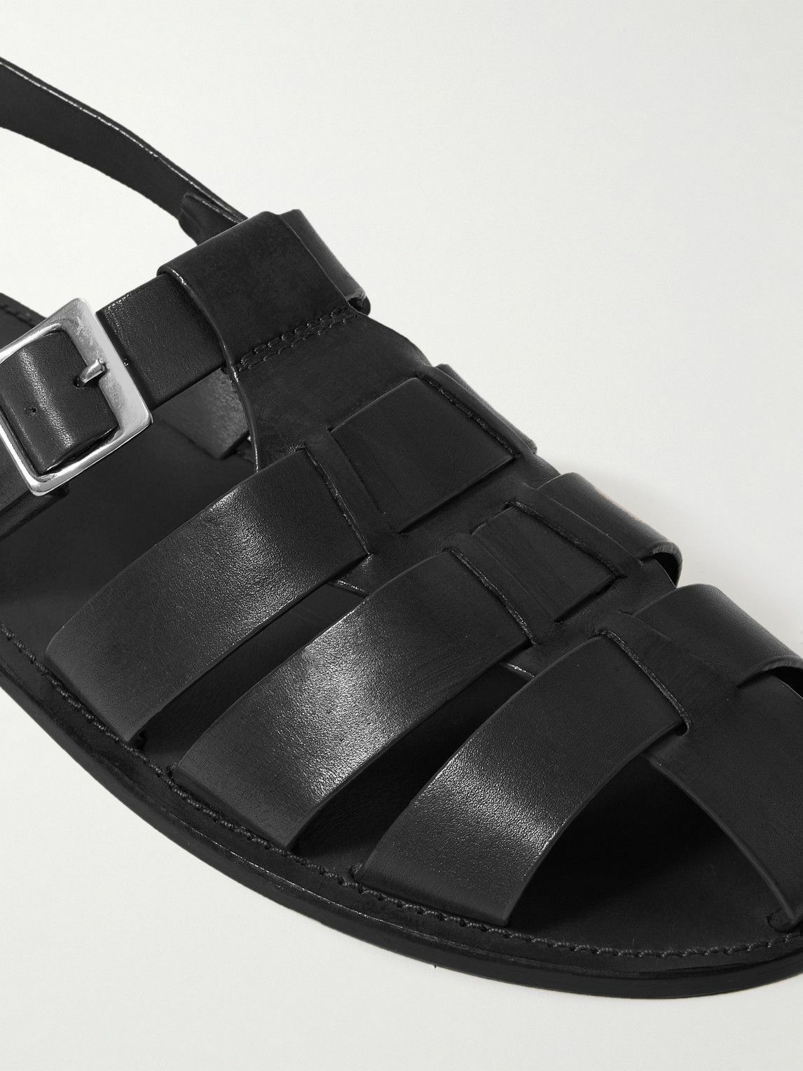 Grenson - Quincy Leather Fisherman Sandals - Black