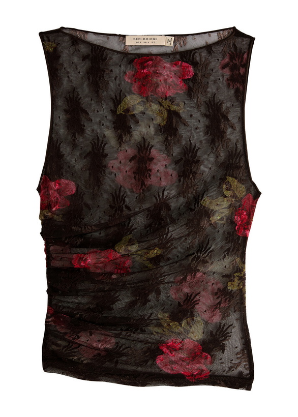 Photo: Bec & Bridge Desert Rose Floral-print Lace Tank Brown