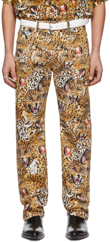 Photo: LU'U DAN SSENSE Exclusive Beige Leopard Collage Jeans