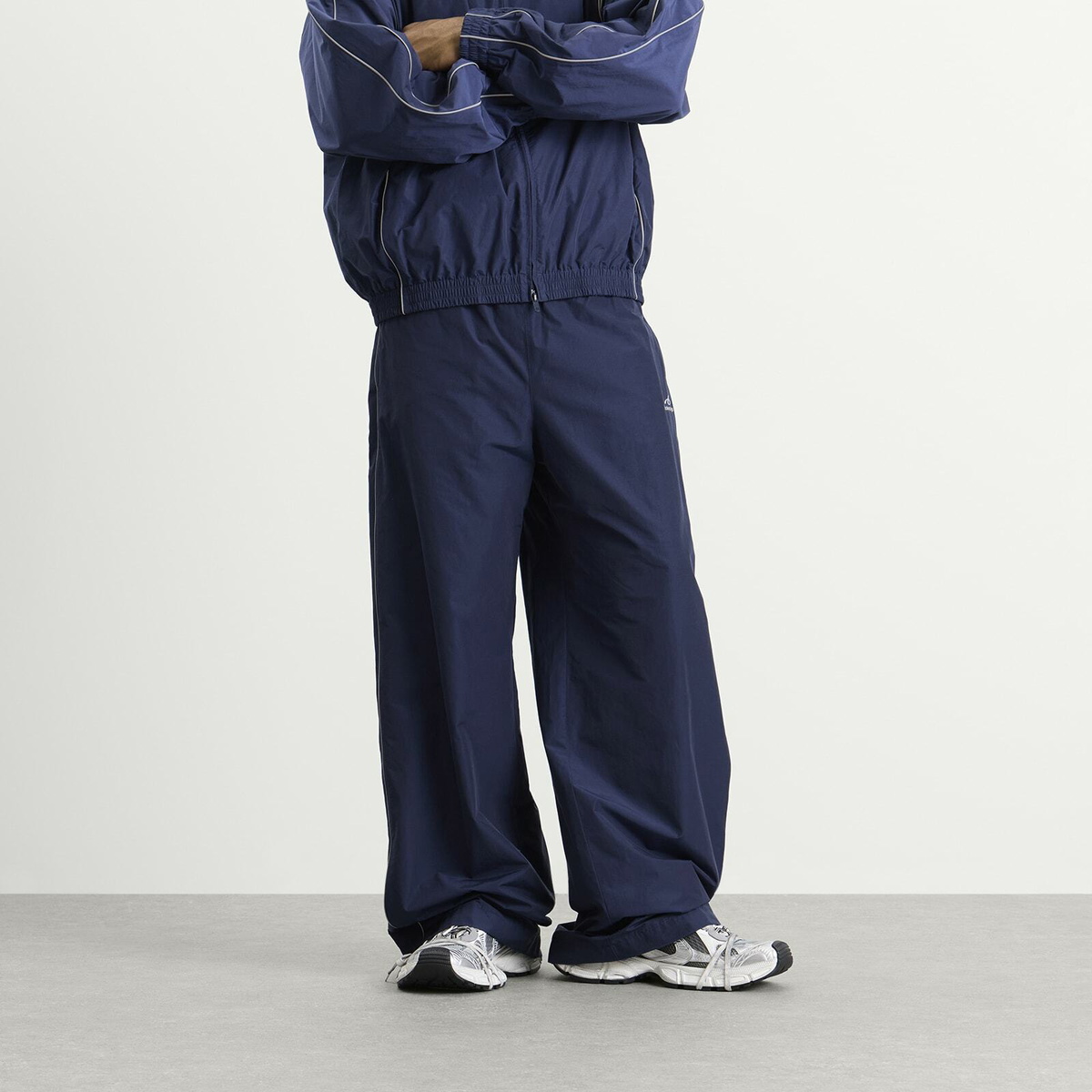 Balenciaga Men's Techno Cotton Tracksuit Pants in New Dark Navy