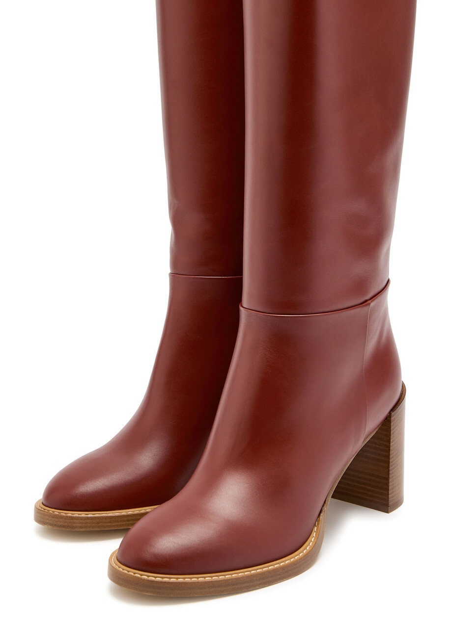 Gabriela Hearst Bocca Leather Knee-high Boots Tan
