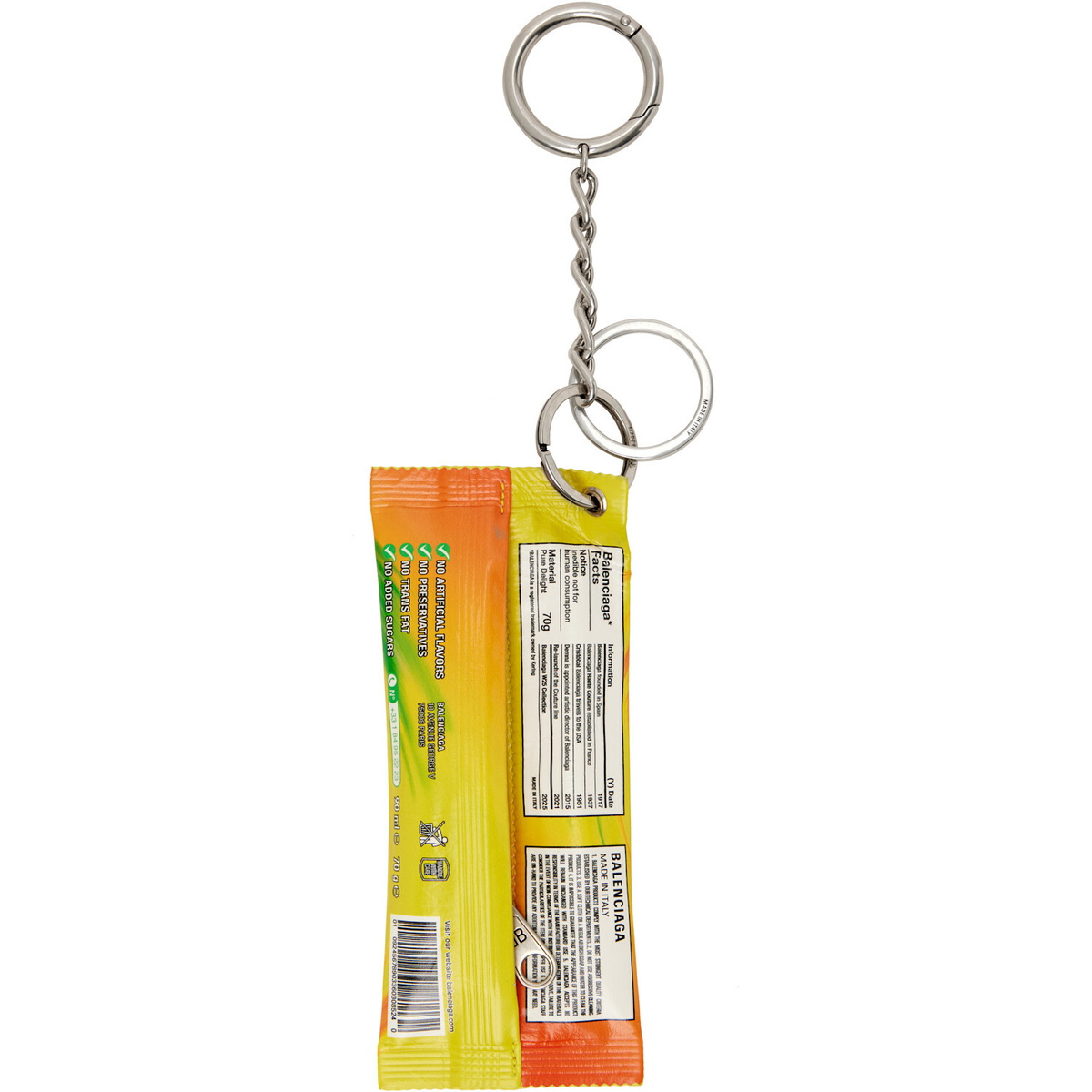 Balenciaga Yellow Snack Pouch Keychain