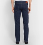 Canali - Stretch Cotton and Cashmere-Blend Jeans - Dark denim