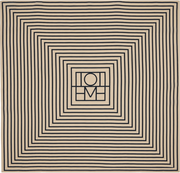 Photo: TOTEME Beige & Black Signature Monogram Silk Scarf