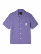 Howlin' - Camp-Collar Stretch-Cotton Seersucker Shirt - Purple