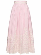 ELIE SAAB - Embroidered Poplin Midi Skirt
