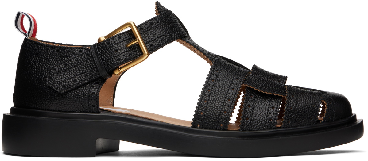 Thom Browne sandals Thom Browne Brown Classic Calf Leather Fisherman Sandals  main image 2
