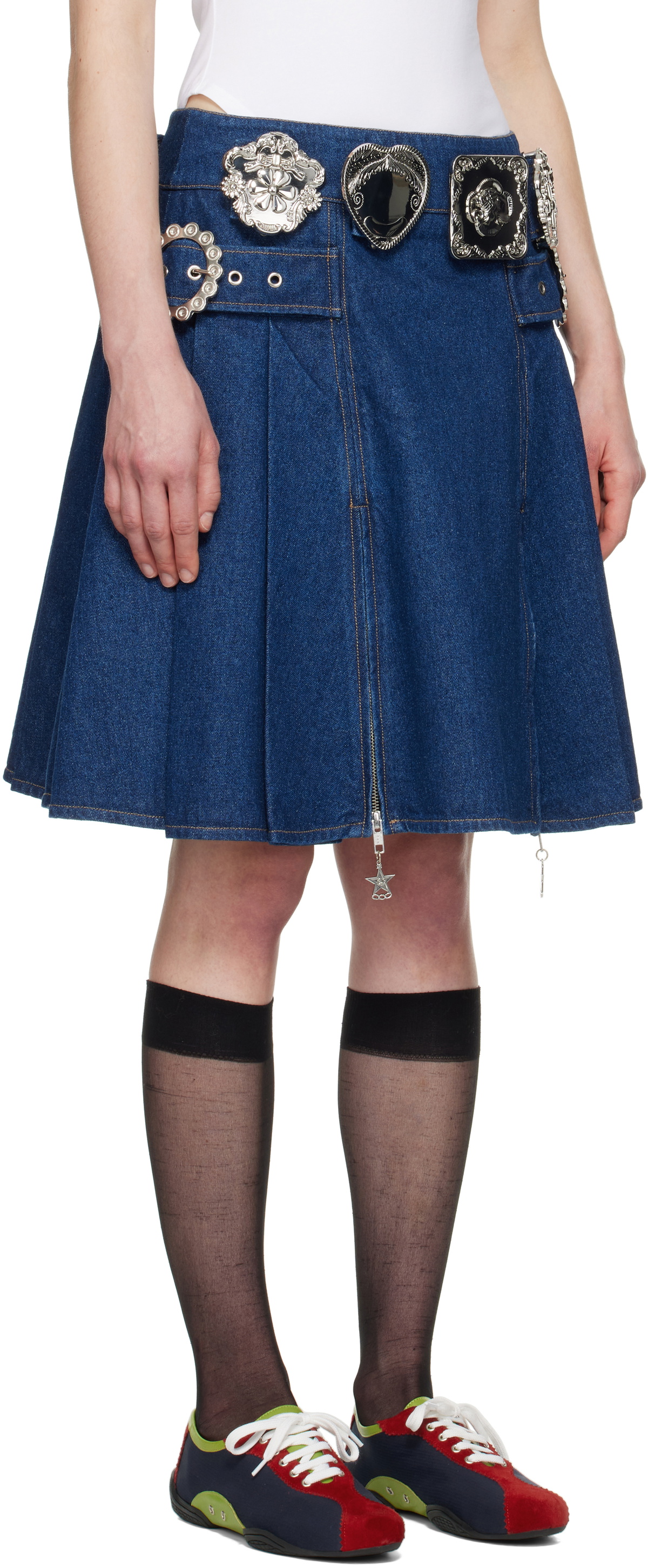 chopova lowena デニムスカート Chopova Lowena Navy Biggity Denim Miniskirt Chopova Lowena